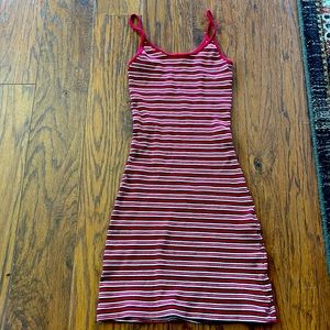 Tight mid length striped dress